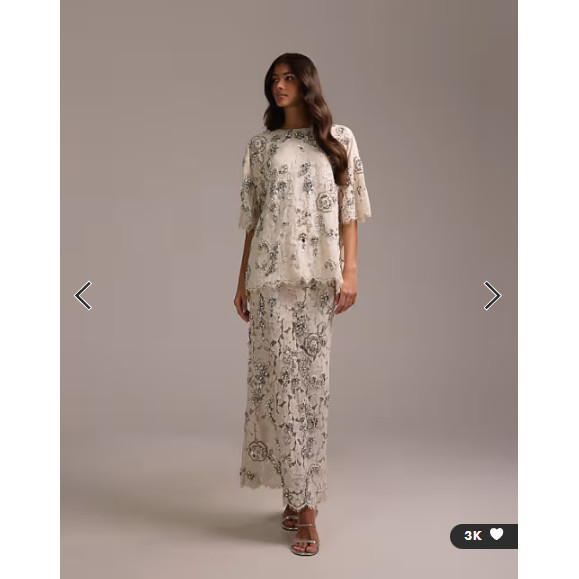 英国代购正品08.05 2026女装新款 女装重工装饰花长款百搭半身裙