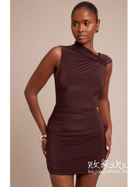 英国代购正品10.06 名品PL 女装新款 设计迷笛修身百搭连衣裙