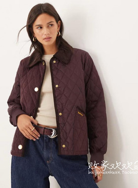 英国代购正品10.07 2025潮流导向 女装新款 翻领菱格短款舒适夹克