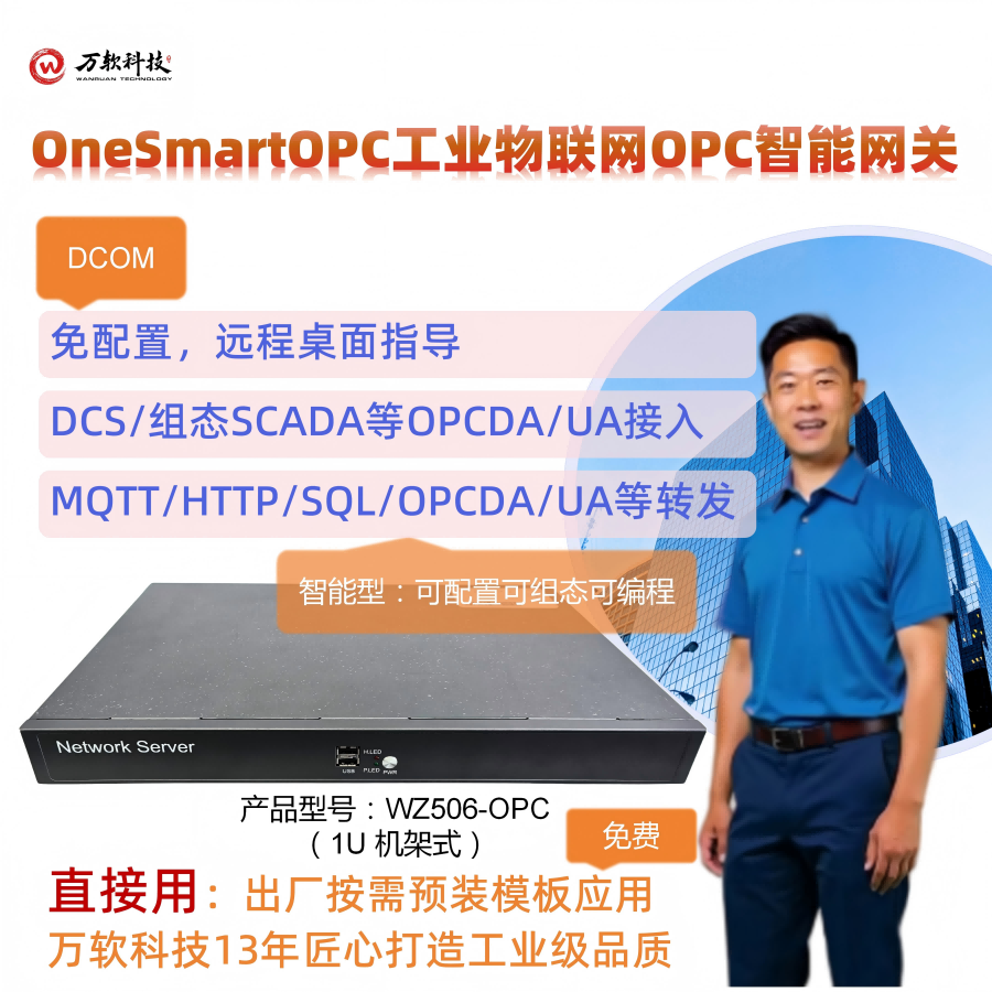 工业物联OPCDA网关/客户端/服务器  19英寸1U机架  可组态 多平台