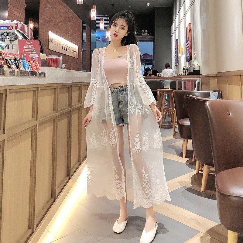 summer Sunscreen Cardigan Mid length version China Ethnic style Embroidery Lace Chiffon Shawl coat Add fertilizer enlargein the Women's clothing/Boutique , Lace shirt/Chiffon shirt  category - from Buy2taobao.com to provide professional Taobao agent buy service
