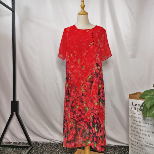 墙裂推荐 2020时尚 真丝绉连衣裙夏季 长款 女士裙子 新款 店主自留