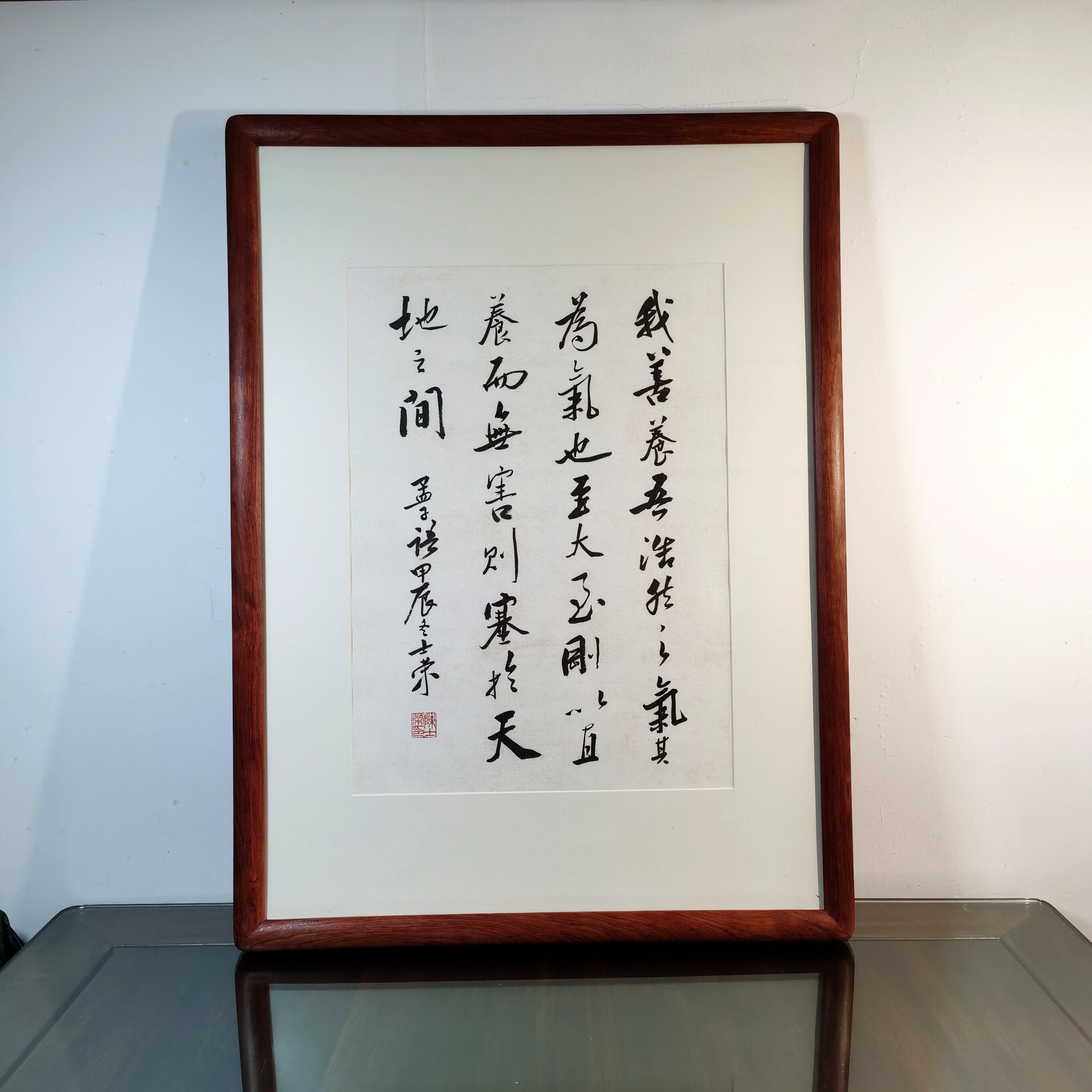 我善养吾浩然之气至大至刚以直养而无害则塞于天地之间书法真迹