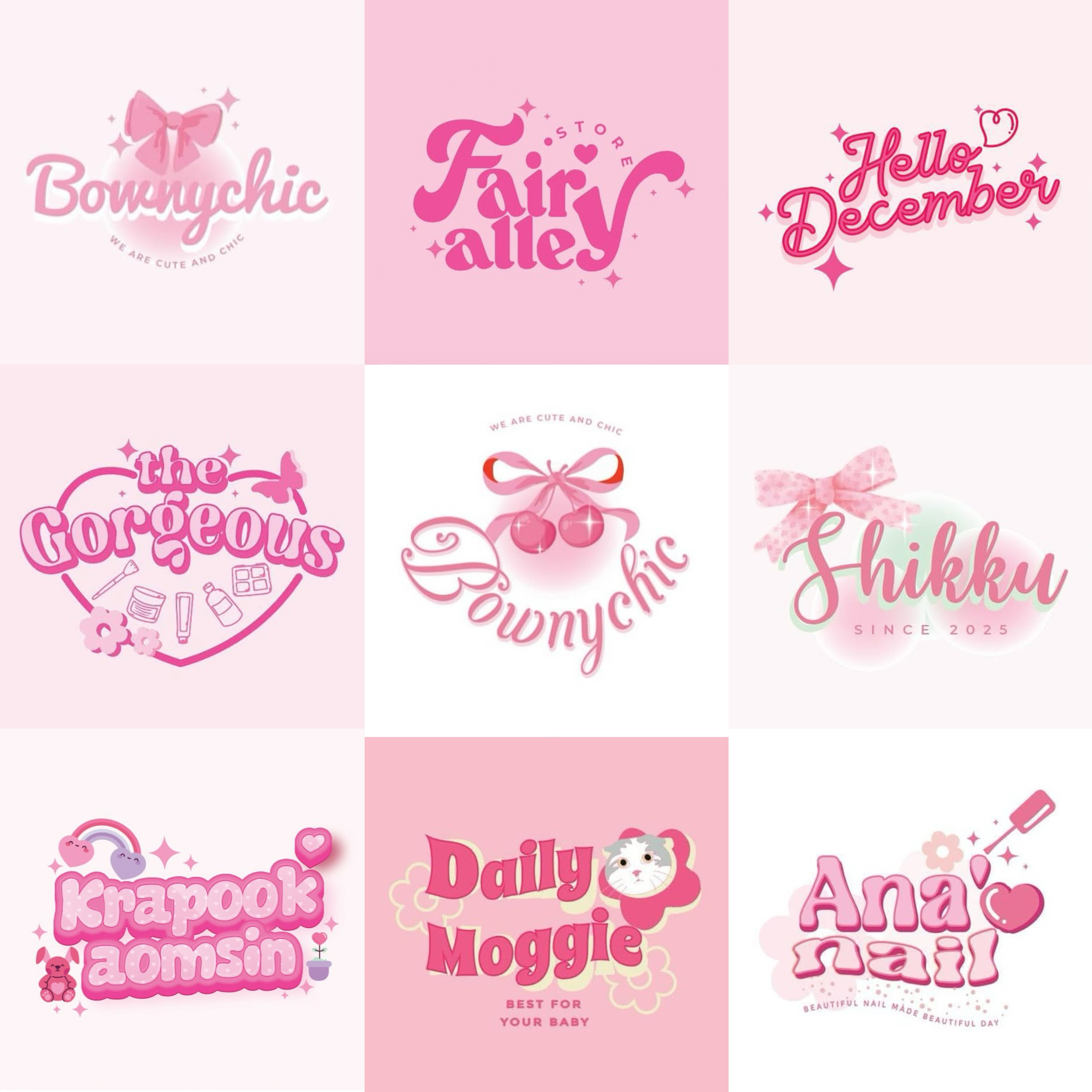 原创卡通字母logo设计美式复古字体手绘头像品牌店铺商标门头设计