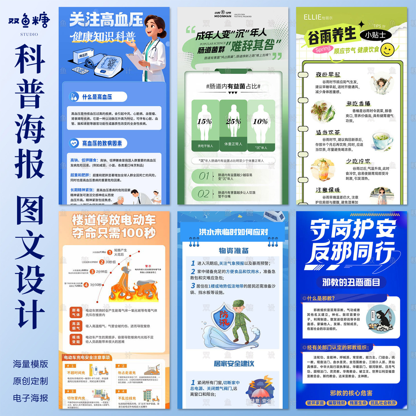 科普海报图文设计制作医疗漫画图片饮食方案健康宣传折页平面广告