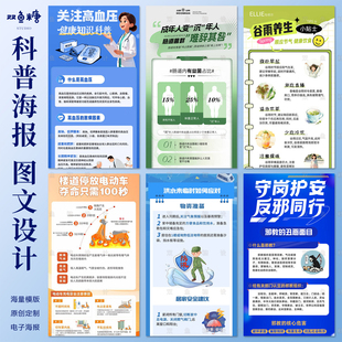 科普海报图文设计制作医疗漫画图片饮食方案健康宣传折页平面广告