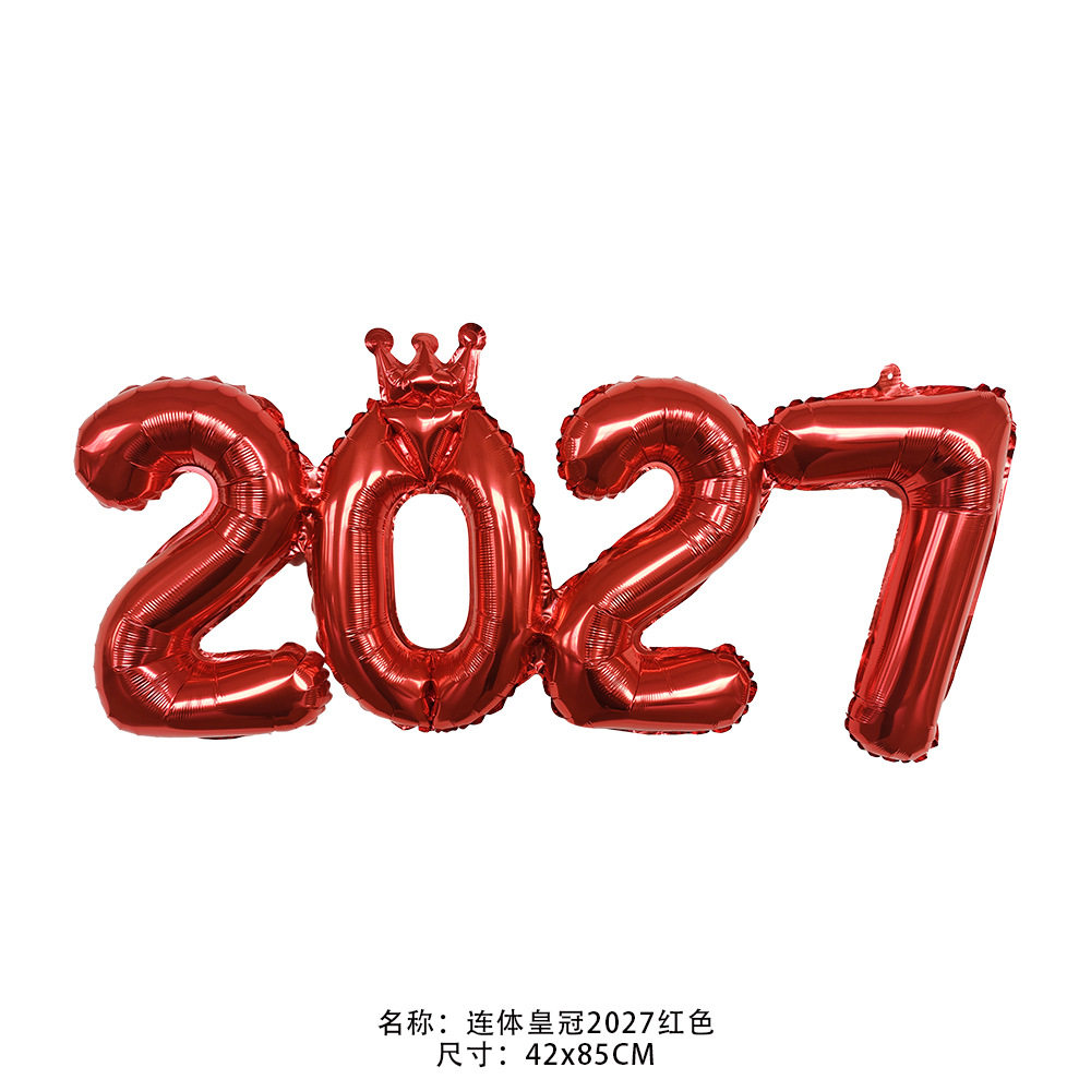 皇冠连体数字铝膜气球新年派对
