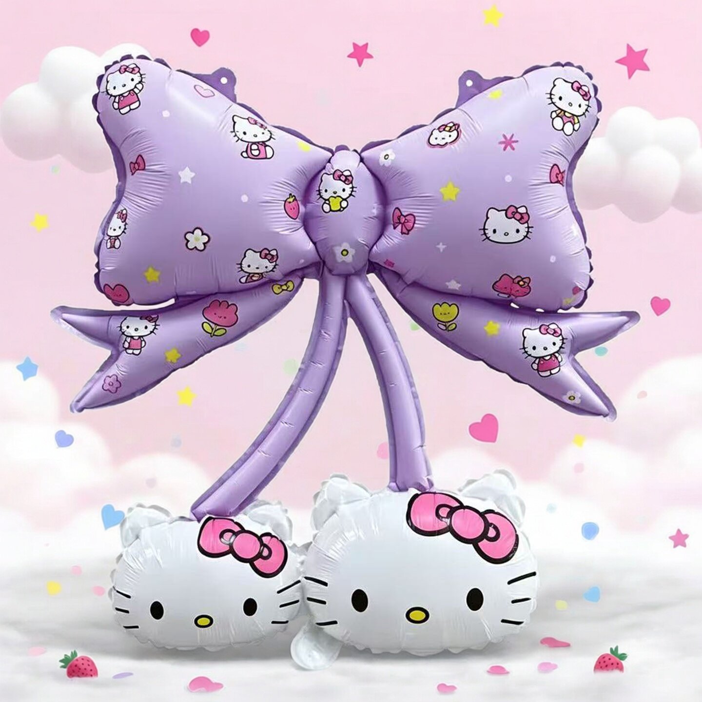 【双11抢先购】新款HelloKitty波浪爱心蝴蝶结气球双11派对派对