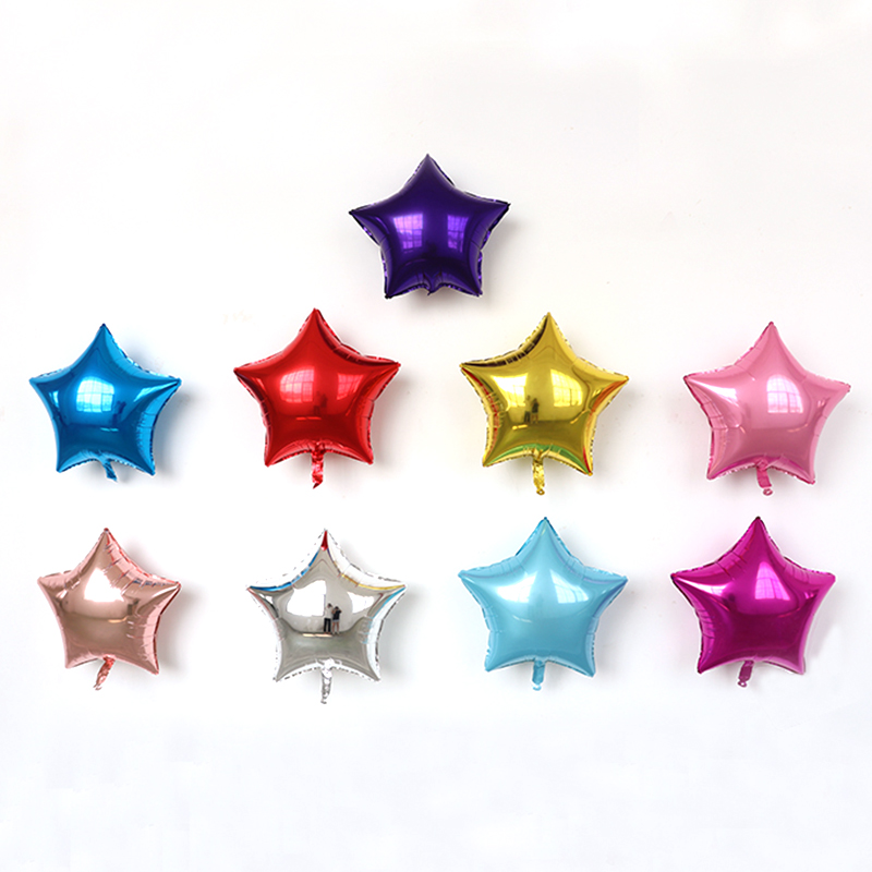 24寸爱心五角星铝膜氦气球生日宴会活动布置装饰星铝箔异形多色选