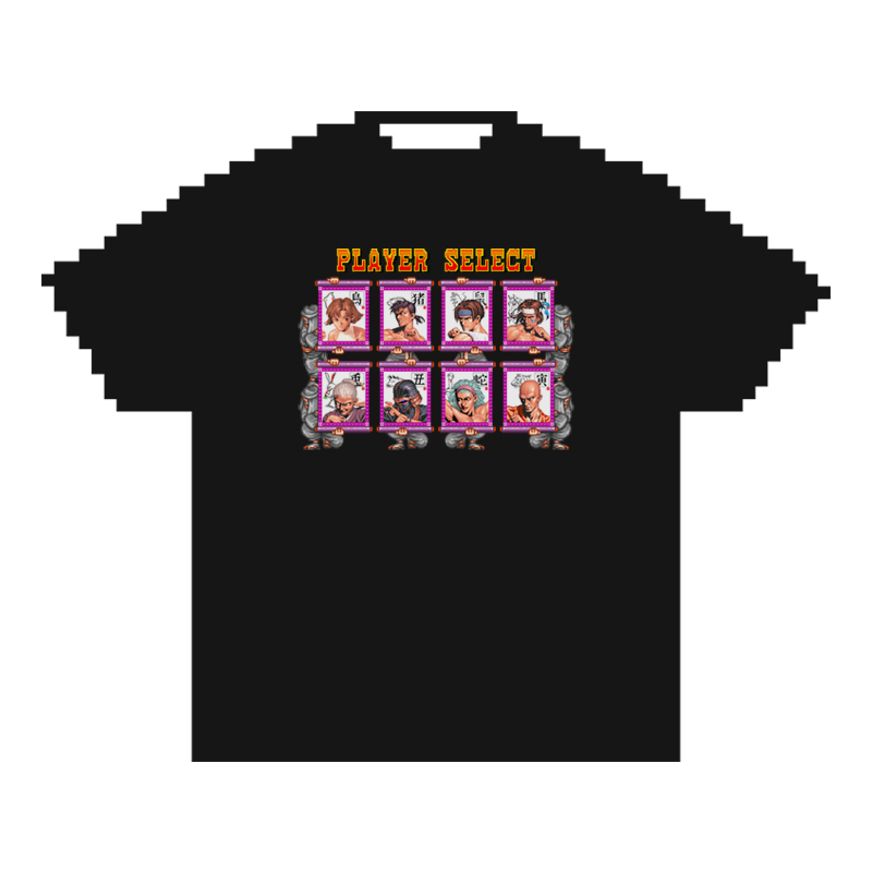 【原创】32BIT风格 街机 豪血寺一族 复古游戏T恤手绘像素短袖