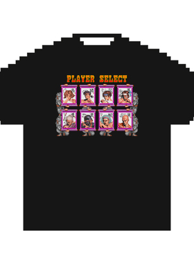 【原创】32BIT风格 街机 豪血寺一族 复古游戏T恤手绘像素短袖