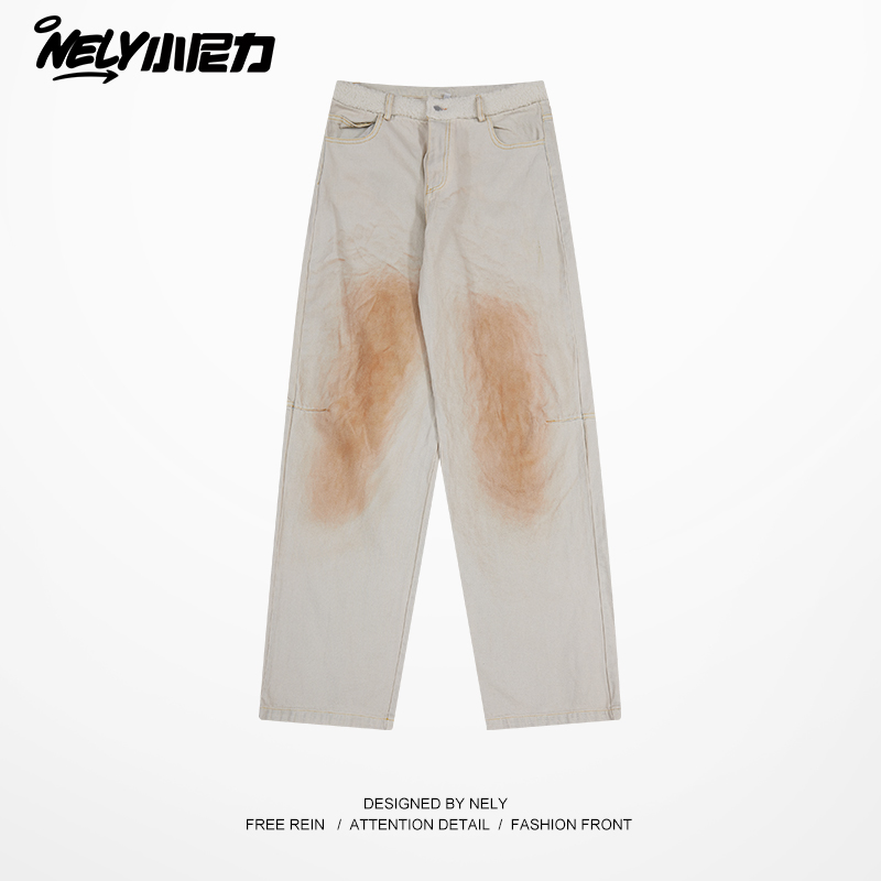 小尼力潮牌水洗牛仔长裤