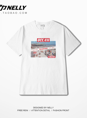 韩国白色t恤短袖男女酷帅气街头2025新款怪味少女上衣宽松体恤