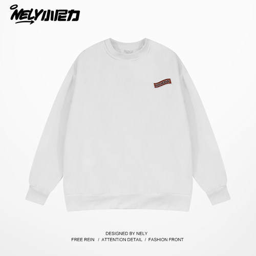 小尼力加绒潮牌圆领卫衣