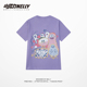 宽松纯棉半袖 国潮紫色短袖 印花韩版 夏季 上衣ins潮 t恤男女26年新款