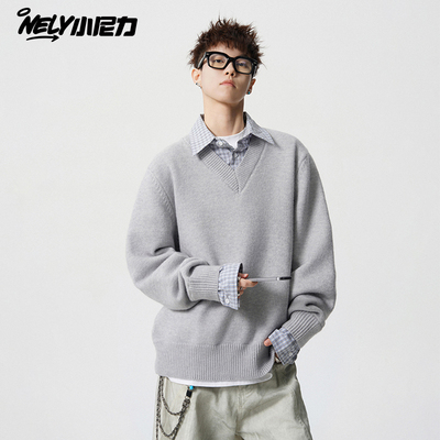 小尼力假两件毛衣针织衫