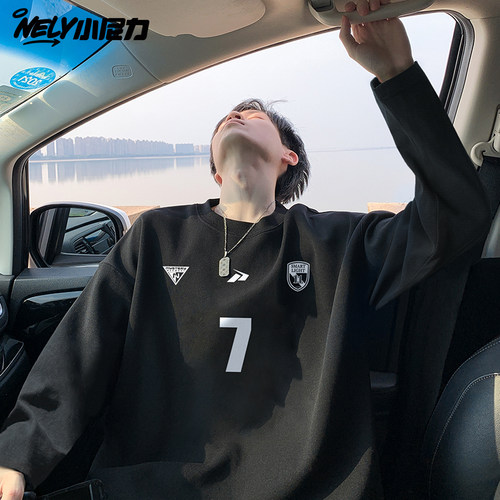 复古潮牌纯棉运动长袖T恤