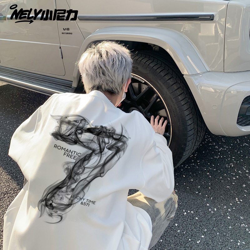 小尼力复古印花长袖T恤