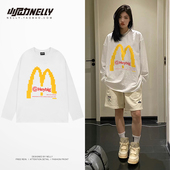 长袖 上衣港风宽松休闲打底衫 T恤男士 潮流百搭情侣装 韩版 春秋新款