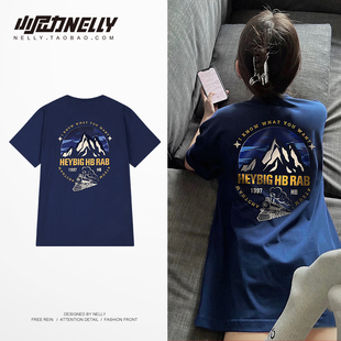 潮牌美式复古暗黑高街短袖男潮牌嘻哈hiphop炸街t恤夏季宽松半袖