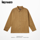 ins长袖 日系纯色休闲衬衣潮牌宽松帅气百搭翻领外套 冬季 衬衫 男款