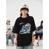 嘻哈上衣纯棉体恤衫 男士 2026国潮黑色字母印花美式 t恤男夏季 短袖