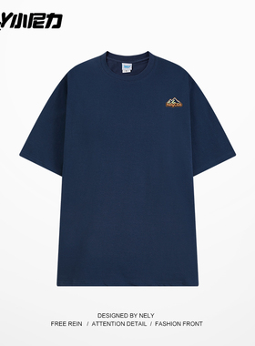 ins重磅纯棉短袖t恤男女新款春夏季宽松oversize美式高街半袖上衣