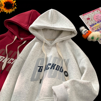 小尼力复古加绒连帽卫衣