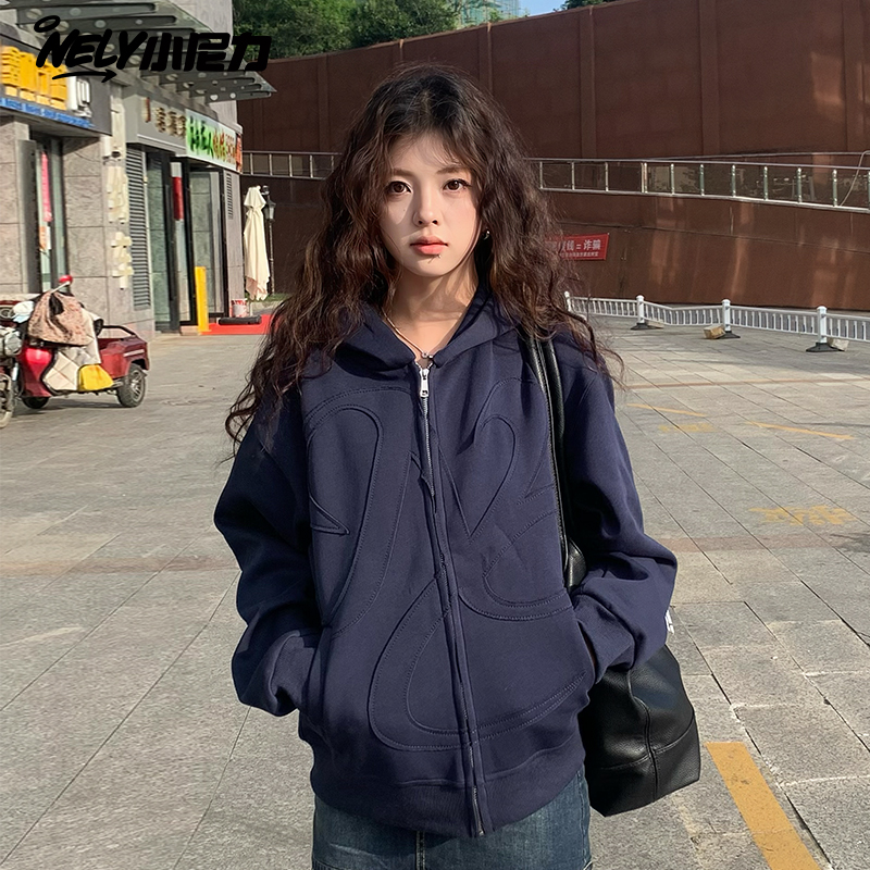 小尼力复古贴布连帽卫衣