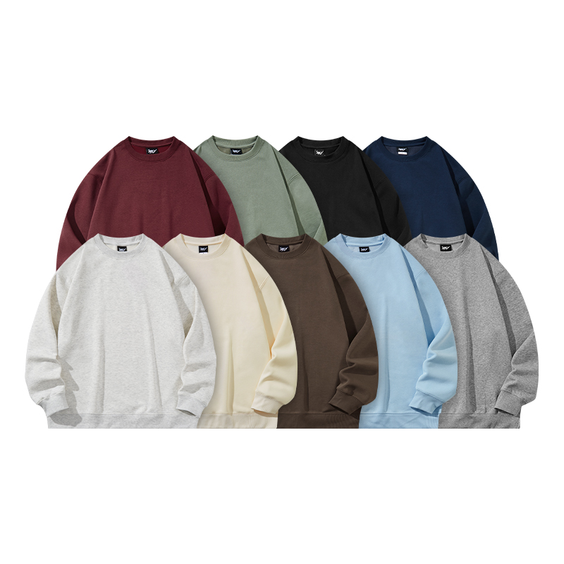 小尼力潮牌圆领纯色圆领卫衣