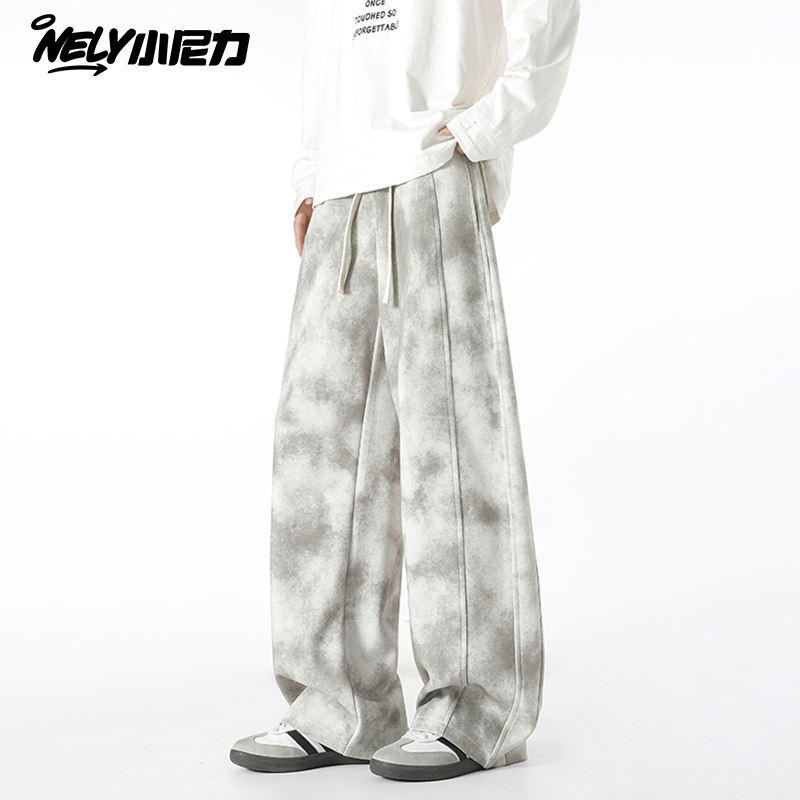 小尼力复古潮牌扎染长裤