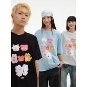 NELY小尼力可爱卡通小动物印花宽松短袖 2026上衣 t恤男女纯棉夏季