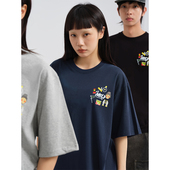 NELY小尼力街头嘻哈卡通印花短袖 tee T恤男女潮牌宽松bf风圆领半袖