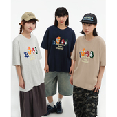 短袖 潮流宽松卡通印花青年男士 T恤 夏季 韩国嘻哈T恤男女潮2026新款