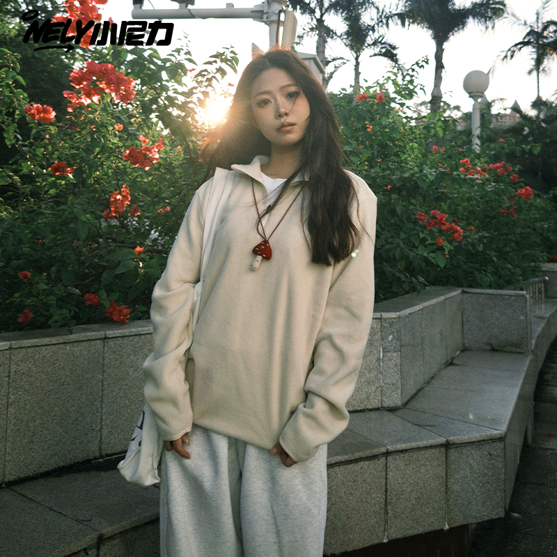 小尼力半拉链摇粒绒卫衣