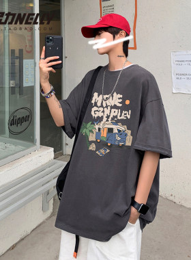 小尼力夏季嘻哈印花短袖T恤男女