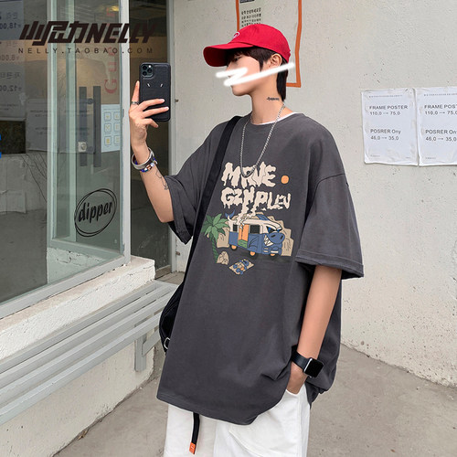 小尼力夏季嘻哈印花短袖T恤男女