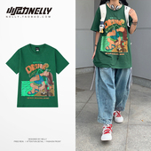 体恤衫 短袖 趣味印花休闲男士 夏季 舒适纯棉内搭 T恤bf男女2026新款