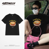 圆领体恤衫 美式 潮牌ins宽松百搭休闲情侣半袖 T恤男女夏季 面包短袖