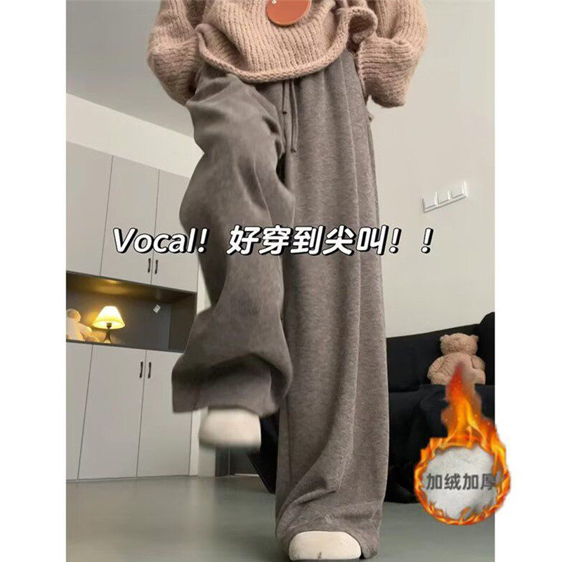 小尼力复古加绒卫裤长裤