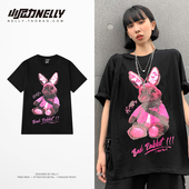 小尼力25夏装 tee 简约半袖 日系字母数字印花国潮短袖 T恤男女韩版