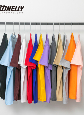 小尼力bf美式重磅纯棉短袖t恤男女基础款纯色oversize打底白色TEE