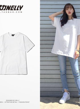 短袖男女2025新款潮流白色纯色纯棉打底情侣装超火cec短袖中袖