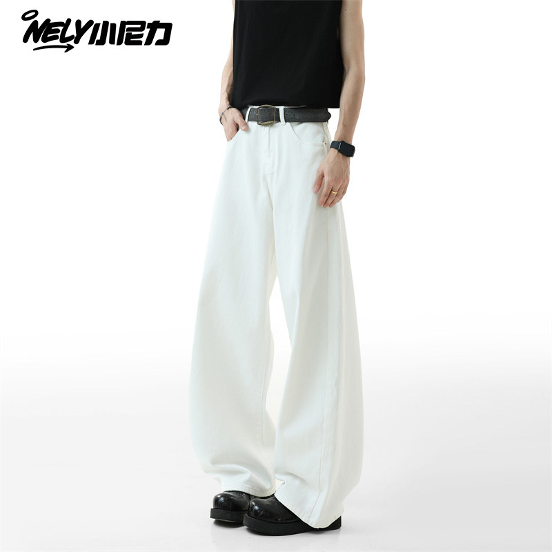 cleanfit白色美式微喇牛仔裤男显高男生高腰窄版裤子不贴腿弯刀裤,男装,牛仔裤,淘宝优惠券,粉丝福利购,淘宝优惠卷