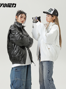 小尼力轻薄款棉衣男冬季衬衫领夹克痞帅军绿色潮牌棉服外套