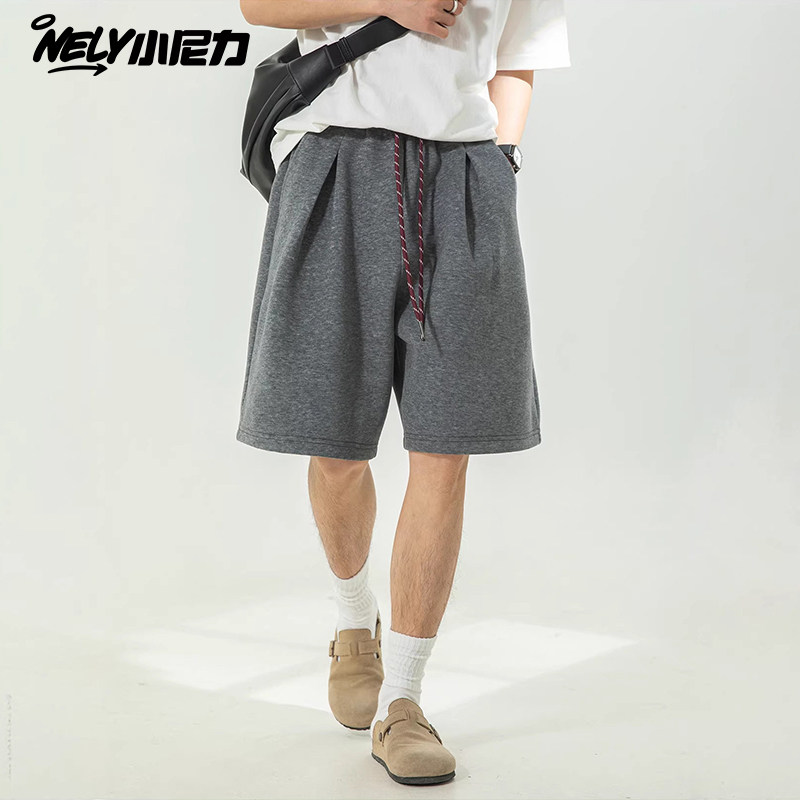 美式高街复古运动短裤男生夏外穿宽松五分裤青少年篮球休闲中裤子