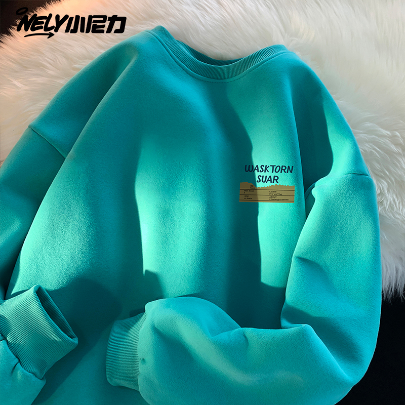 小尼力复古潮牌圆领卫衣