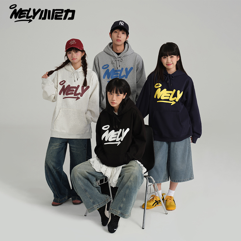 慵懒风宽松休闲连帽卫衣