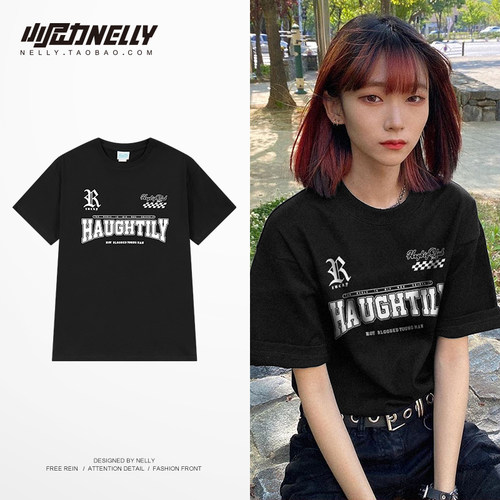 嘻哈复古纯棉短袖T恤情侣