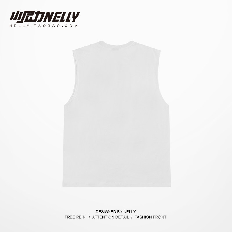 조끼 남성 트렌디 코튼 조끼 여름 아우터 조끼 트렌디 브랜드 스포츠 루즈 남성 피트니스 농구 민소매 티셔츠